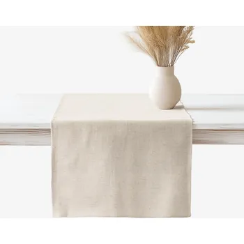 ubrus Běhoun na stůl ze lněné směsi - režný 20x120 cm