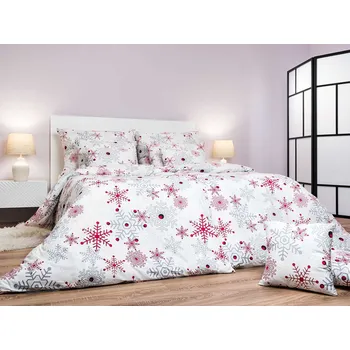 DADKA VRACOV Povlečení krep Vločky šedé 140x240, 70x90 cm