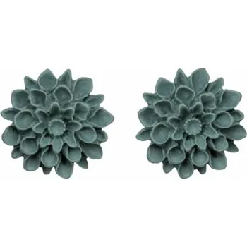 Módní doplněk Flowerski náušnice - green grey stone