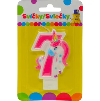 Magnetická kreslící tabulka Narozeninová svíčka s JEDNOROŽCEM a číslem 7.