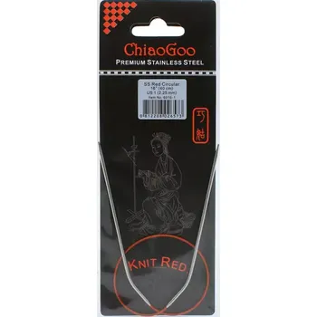 Jehlice ChiaoGoo Knit Red ergonomické fixní kruhové jehlice 40 Cm 2,25mm (ChiaoGoo SS Knit RED™ Circulars - 16" 40 cm 2,25mm)