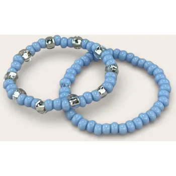 Prsten Nanny Prstýnek z korálků bledě modrý set