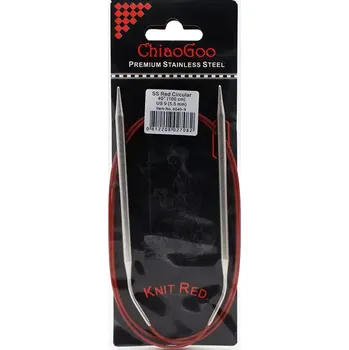 ChiaoGoo Knit Red ergonomické fixní kruhové jehlice 100 Cm 5,5mm (ChiaoGoo SS Knit RED™ Circulars - 40" 100 cm 5,5mm)