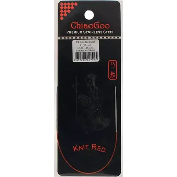 ChiaoGoo Knit Red ergonomické fixní kruhové jehlice 23 Cm 1,75mm (ChiaoGoo SS Knit RED™ Circulars - 9" 23 cm 1,75mm)