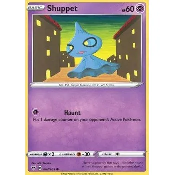 Karetní hra Pokémon VIV 067/185 Shuppet - Vivid Voltage Stav: Near Mint, Verze: REVERSE HOLO