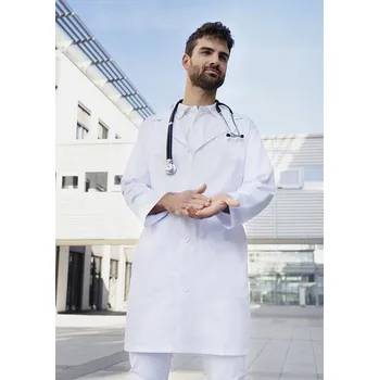 Gastro oděv KARLOWSKY Pánský lékařský a laboratorní plášť Basic s klopovým límcem Barva: Bílá, Velikost: 3XL