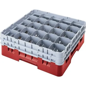 přísavka na sklo Cambro Koš Camrack 25 pozic, výška sklenice 9 cm - Červená| TOM, R-25S318-163
