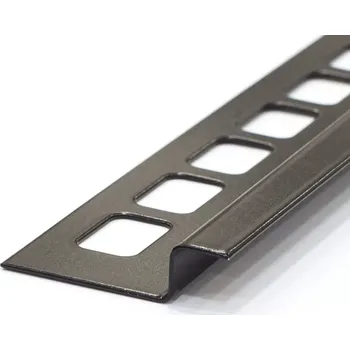 Stavební profil Spádová lišta do sprchy Havos, stěnová 12,5mm / 1,5m Pravá, komaxit černá (STĚNOVÝ Spádový profil Nerez pravá 12,5/ 1,5m KOMAXIT ČERNÝ)