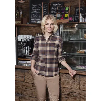 Dámská halenka KARLOWSKY Dámská kostkovaná halenka Urban-Trend Barva: sahara, Velikost: XL