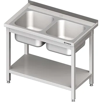 Dětský stůl STALGAST Stůl s dvoukomorovým dřezem s policí 1000x700x850 mm | STALGAST, 980817100