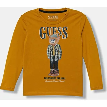 Dětská móda Dětské bavlněné tričko s dlouhým rukávem Guess N5BI04.I3Z14.9BYA žlutá 18X, vel. 118-122