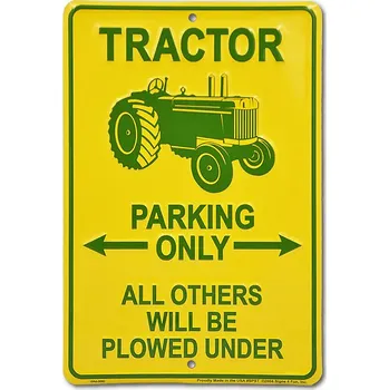 Plechová cedule D.E. metal signs Plechová cedule Tractor Parking Only - 20x30 cm