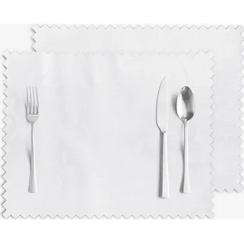 ubrus Sváteční prostírání na stůl teflonové - bílé s velkými ornamenty - sada 2ks 30 x 40 cm