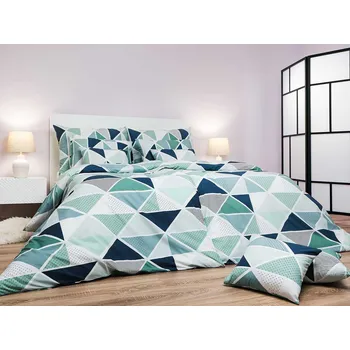 DADKA VRACOV Povlečení bavlna Pyramidy mentol 140x240, 70x90 cm