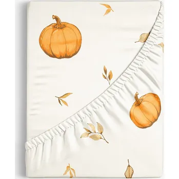 Prostěradlo Bavlněné napínací prostěradlo - Podzimní dýně a lístky 80 x 160 cm
