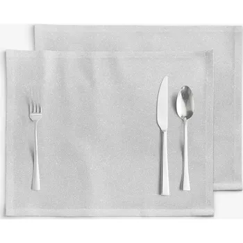 ubrus Exkluzivní prostírání na stůl - stříbrné se třpytkami - sada 2ks 30 x 40 cm