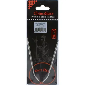 Jehlice ChiaoGoo Knit Red ergonomické fixní kruhové jehlice 40 Cm 4,5mm (ChiaoGoo SS Knit RED™ Circulars 16" 40 cm 4,5mm)
