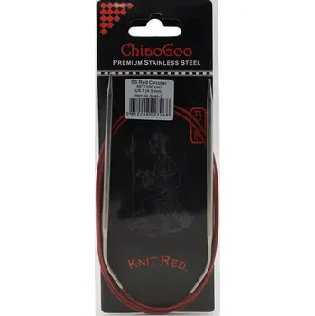 Jehlice ChiaoGoo Knit Red ergonomické fixní kruhové jehlice 100 Cm 4,5mm (ChiaoGoo SS Knit RED™ Circulars - 40" 100 cm 4,5mm)
