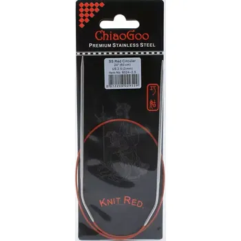 Jehlice ChiaoGoo Knit Red ergonomické fixní kruhové jehlice 60 Cm 3mm (ChiaoGoo SS Knit RED™ Circulars - 24" 60 cm 3mm)