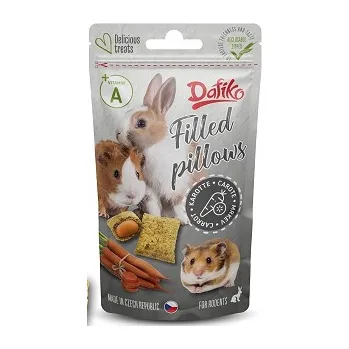 Pamlsek pro psa DAFIKO Plněné polštářky mrkev 40g