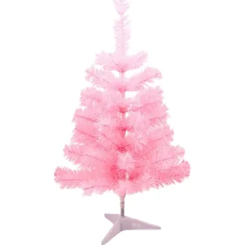 Vánoční dekorace Stolní Vánoční stromeček 60 cm Malý dekorativní stromek pro domácí výzdobu Vánoční dekorace na stůl komodu nebo parapet růžová