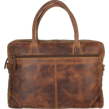 Pánská aktovka GREENBURRY Kožená vintage taška na notebook 15,6" Amber 1646-25 hnědá