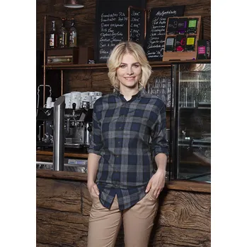 Dámská halenka KARLOWSKY Dámská kostkovaná halenka v městském stylu Barva: námořnická modrá, Velikost: XS