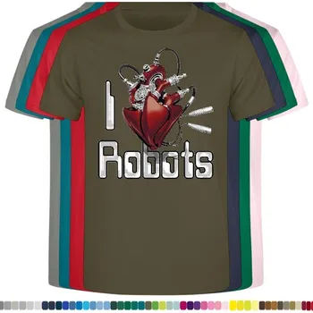 Pánská móda panske-levne-bavlnene-tricko-digi-potisk-srdce-robot Barva: Khaki, velikost: XXL