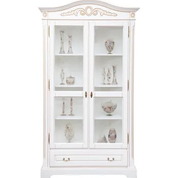 Policová skříň IBA Vitrína prosklená Mery (dvoudveřová) Odstín dřeva: Krémová