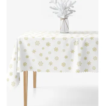 ubrus Hranatý teflonový ubrus - Zlaté sněhové vločky 80 x 80 cm