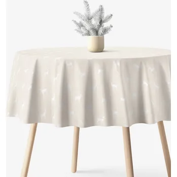 ubrus Kulatý ubrus Natura - Jeleni na režné Ø 200 cm