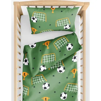 Povlečení Dětské bavlněné povlečení do postýlky - Fotbalový svět 90 x 130 a 40 x 60 cm