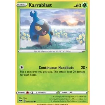 Karetní hra Pokémon DAA 008/189 Karrablast - Darkness Ablaze Stav: Near Mint, Verze: REVERSE HOLO