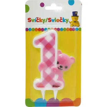 Magnetická kreslící tabulka Narozeninová JUMBO svíčka 1 - holčičí