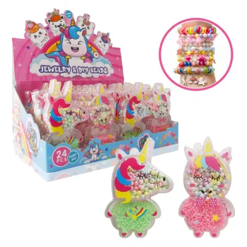 Magnetická kreslící tabulka Kreativní sada - Navlékací korálky Jednorožec, 4 druhy
