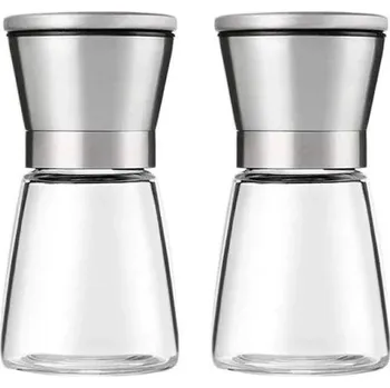 Kuchyňský mlýnek 2 ks ruční mlýnek na sůl a pepř 13,5 x 6,5 cm Nerezové kuchyňské mlýnky s manuálním mletím koření na stůl i vaření