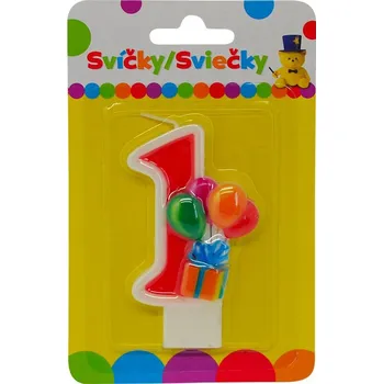 Magnetická kreslící tabulka Narozeninová svíčka s balónky a číslem 1.