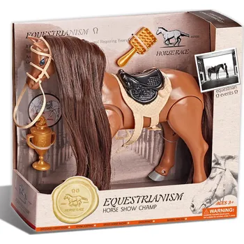 Dětské zboží Jezdecký kůň hnědý s příslušenstvím se zvukem - Hipický šampion