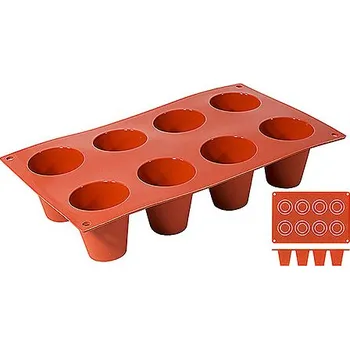 Nádoba na led CONTACTO Silikonová forma na 8 dortíků Dariole o průměru 55 mm | CONTACTO, 6633/538