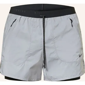 Pánské kraťasy Nike Pánské 2V1 Běžecké Šortky Reflect 4in, stříbrná, 48
