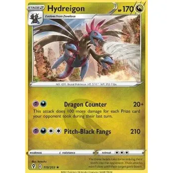 Sběratelská karetní hra Pokémon EVS 115/203 Hydreigon - Evolving Skies Stav: Near Mint, Verze: REVERSE HOLO