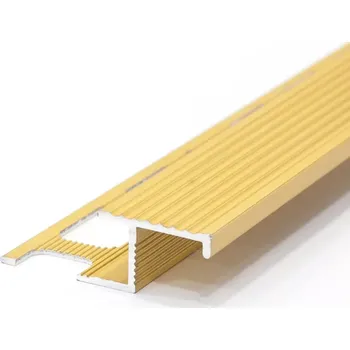 Schodová lišta Havos Z 12,5mm / 2,5m elox zlatý s nášlapnou hranou (Schodový profil "Z" AL 12mm /2,5m elox zlato )