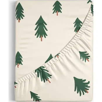 Prostěradlo Bavlněné napínací prostěradlo - Stromečky na režném 80 x 160 cm