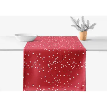 ubrus Běhoun na stůl Valencia - Hvězdičky na červené 35x120 cm