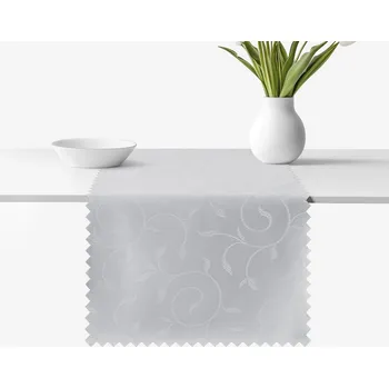 ubrus Sváteční běhoun na stůl teflonový - šedý s velkými ornamenty 35x160 cm