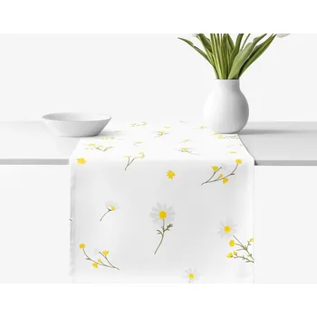 ubrus Běhoun na stůl 100% bavlněné plátno - Heřmánek 35x120 cm