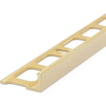 Stavební profil Lišta Havos profil L 15 mm 2,5 m komaxit zlatý (Ukončovací lišta L schodová masiv)