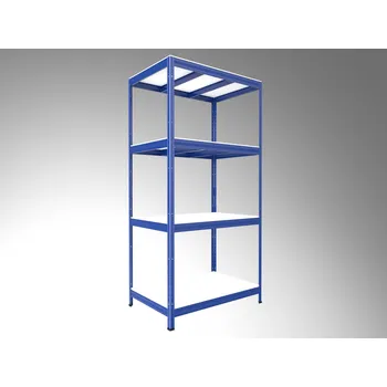 regál Kovový regál do domácnosti Biedrax 60 x 120 x 180 cm, modrý - 4 police bílé lamino 12mm