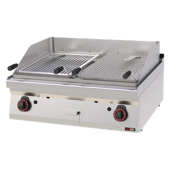 Kuchyňský gril Lávový gril plynový dvojitý 2x 52x36 bez podestavby | REDFOX - GL 70/08 G