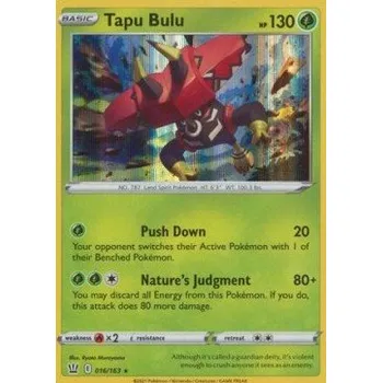 Sběratelská karetní hra Pokémon BST 016/163 Tapu Bulu - Battle Styles Stav: Near Mint, Verze: REVERSE HOLO